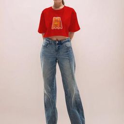 Zink London Graphic Printed Crop length T-shirt-image-89