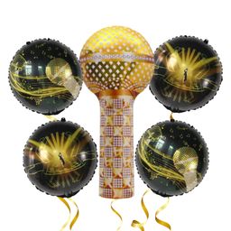 Musical Night Balloon Bouquet Balck and Golden - Pack of 5-image-56