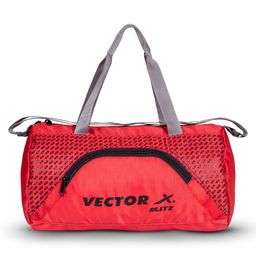 Vector X Blitz Polyester Gym Bag (Red-Black)-8