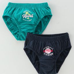 Revvo Junior Cotton Knit Briefs with Text Print Pack of 2 - Multicolour-image-76