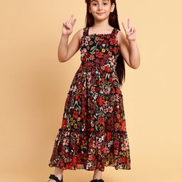 Little Marine Sleeveless Floral Printed  Fit & Flare  Dress - Multi Color-image-75