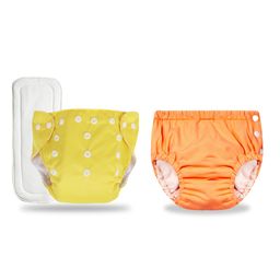 Chinmay Kids Combo of Baby Swim Diaper Waterproof Reusable Leakproof Adjustable Pool Swimsuit & Adjustable Size Baby Cloth Button Diaper Washable/Reusable Nappies for Infants With White Insert-21