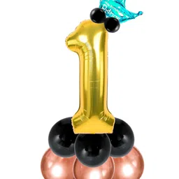Decor Mantra Number 1 foil balloon 32 inch for birthday decoration items - Gold - Pack of 13-picture-46