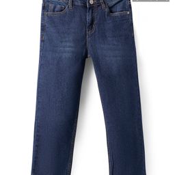 Pine Kids Woven Full Length Washed Denim Jeans - Navy Blue-picture-7