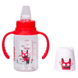 Adore ALGO Jr. Baby Silicon Soft Spout Sipper with Twin Handle- 125ml - Family Theme Red-86