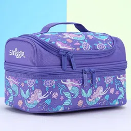 Smiggle Double Deck Lunch Bag with Mermaid Print - Purple-picture-46