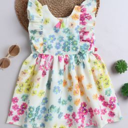 Twetoons Knit Sleeveless Frock With Fruit Print - Yellow-image-19