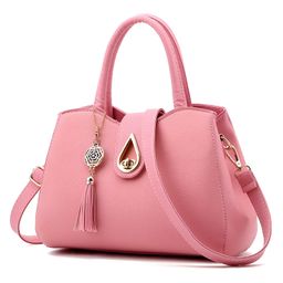 SYGA Women's Elegant Handbag Stylish Crossbody Shoulder Bag with Tassel Charm(Pink)-image-36