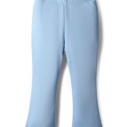 Babyhug Rib Cotton Knit Full Length Solid Colour Leggings With Stretch - Blue-picture-24