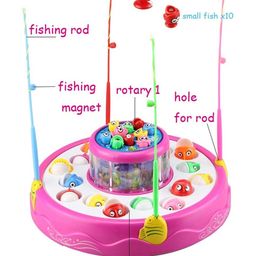 ADKD Fish Catching Game with 26 Fishes and 4 Pods with Music and Lights- Color May Vary image 2