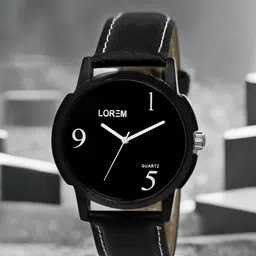 LOREM Men Black Analogue Watch LR06-image-35