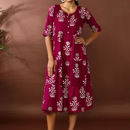 Jaipur Kurti Printed Fit & Flare EthnicDress-picture-28