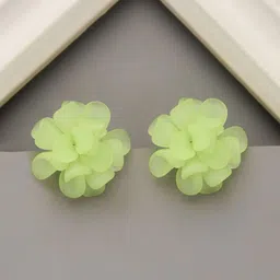 KRENOZ Rhodium-Plated Floral Shaped Studs-picture-47