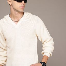The Roadster Lifestyle Co. Men Ribbed Hooded Acrylic Pullover-image-51
