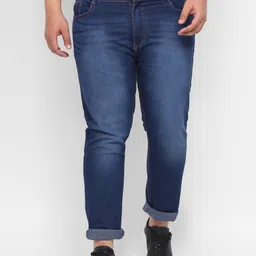 Urbano Plus Men Blue Washed Regular Fit Stretchable Jeans-image-88