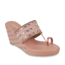 Metro Women's Pink Toe Ring Wedges-image-27