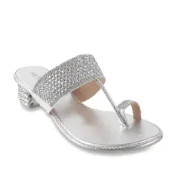 Metro Women's Silver Toe Ring Sandals-image-14