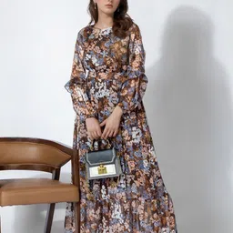 all about you Floral Print Boat Neck Fit & Flare Maxi Dress-image-38