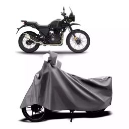 Auto Pearl Two Wheeler Cover with Bag for Royal Enfield Himalayan, Silver-image-77