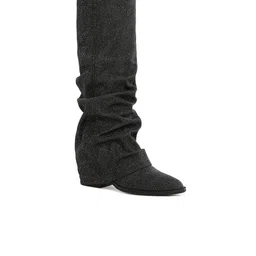 London Rag Women Fold-Over Slouchy Denim Boots-picture-21