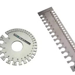 Thermo (Pack of 2) Stainless Steel Handy Rectangular & Round Wire Gauge/Sizer in British & Metric-7