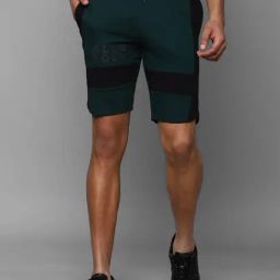Tribe by Allen Solly Green & Black Regular Fit Colour Block Shorts-image-24