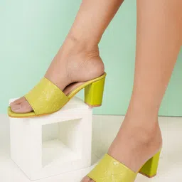 DressBerry Textured Party Block Sandals-15