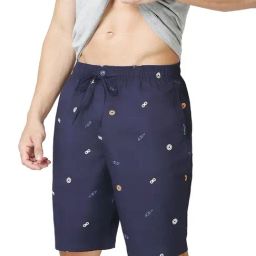 Van Heusen Athleisure Regular Fit Soft Suede Touch Functional Pocket Allover Print Lounge Shorts-10
