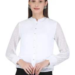 Monte Carlo White Self Design Shirt-image-37