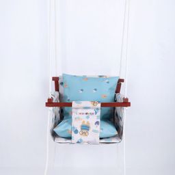 NEW COMERS White & Blue Printed Cotton Baby Swings-19