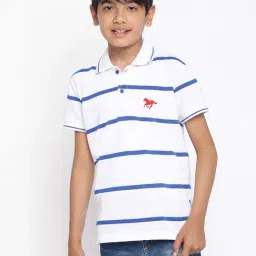 Lil Tomatoes Kids White Striped Polo T-Shirt-image-20