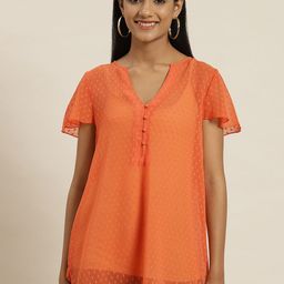 Qurvii Orange Georgette Top-picture-37