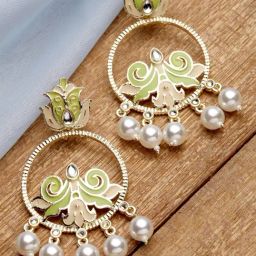 Karatcart Light Green Drop Earrings for Women-22