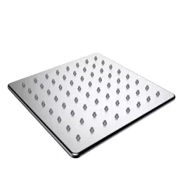 RN Zara 250x250 mm Square Stainless Steel Silver Wall Mount Seamless Edges Overhead Shower Without Arm, RN6551250S-image-71