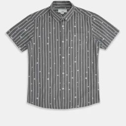 Pantaloons Junior Grey Cotton Printed Shirt-picture-22