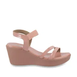 Metro Women's Pink Ankle Strap Wedges-image-74
