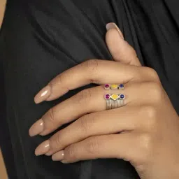 Shaya 92.5 Sterling Silver White Gold The Rabari Nagla Inspired Ring for Women-image-27