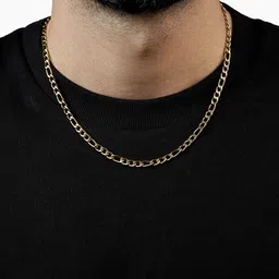 SWASHAA Men Gold-Plated Figaro Chain-picture-6