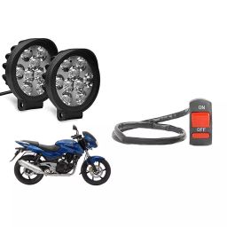Cartronics 9 Round Cap LED Fog Light With On/Off Switch for Bajaj Pulsar 220 S (Set of 2 Pcs)-7
