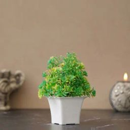 eCraftIndia Green Plastic Fiber Bonsai Artificial Plant With Square Pot-image-131