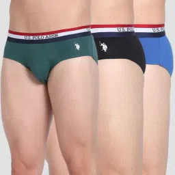 U.S. Polo Assn. Multicolor Cotton Regular Fit Briefs - Pack Of 3-image-19