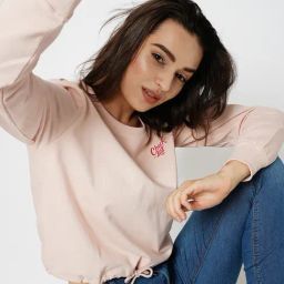 Only Pink Cotton Graphic Print Sweatshirt-image-22