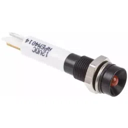 RS PRO Orange Panel Mount Indicator 10.8-13.2V DC, Mounting Hole Size 6 mm, IP Rating IP67, Model No 8432449-45