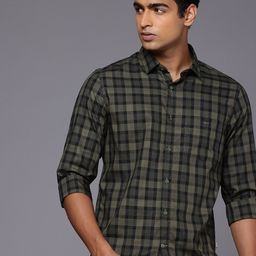 Louis Philippe Sport Pure Cotton Nirvana Super Slim Fit Checked Casual Shirt-picture-8