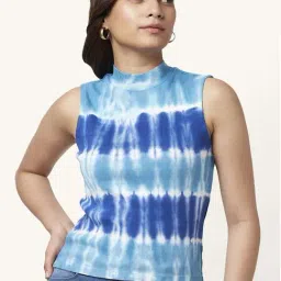 People by Pantaloons Blue Tie & Dye Pattern Top-picture-28