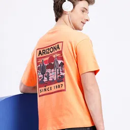 Aeropostale Printed Drop-Shoulder Sleeves Relaxed Fit Pure Cotton T-shirt-image-11