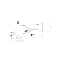 Hakko Soldering Tip Integrated Heater 3C Type Steel FM2030, T22-C3-91
