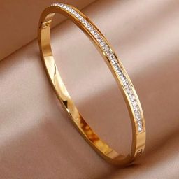 Shining Diva Fashion Women Crystals Gold-Plated Kada Bracelet-6