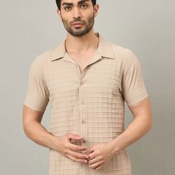 REPRISE Men Textured Cuban Collar Casual Shirt-image-75
