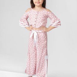 Naughty Ninos Girls Polka Printed Top & Palazzo Set-image-26